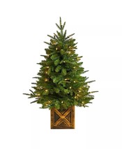 Nearly Natural 3ft Finland Fir Artificial Christmas Tree Decorative Planter.NEW - £61.87 GBP