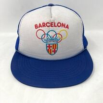 Vintage Barcelona Olympics 1992 Mesh Trucker Hat Snapback Cap White Foam... - $27.65 CAD
