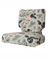 Christmas Dining Chair Covers Holly Design Set of 4 Stretch Knit New - $23.36