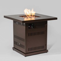 28&quot; Propane Gas Fire Pit Table, 50K BTU Square Steel Outdoor Brown - $5,349.55 MXN