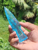 5.5–6&quot; Rare Blue Aqua Obsidian Arrowhead | Handmade Crystal Spear | Gift... - $14.84+