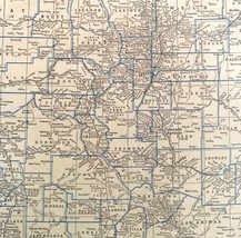 Map Colorado 1938 United States Print Atlas Antique Denver South Park DWU8 - £27.51 GBP