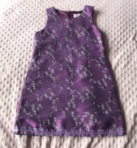 Next Girls Purple Embellished Sleeveless Dress Sz 6 Floral embroidered Formal - £13.46 GBP