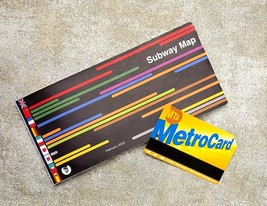 NYC MTA Travel Subway Train Poster Map + Free Bonus Expired Actual MetroCard - £4.05 GBP