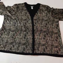 Catherine's Women's Black & Brown Open Front Jacket Blouse Top Size 5X (34W/36W) image 14