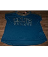 VINTAGE STYLE WOMEN&#39;S TEEN INDIANAPOLIS COLTS BELIEVE NFL T-Shirt LARGE NEW - £15.57 GBP