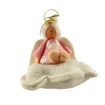 Felted Pink Angel on White Cloud Christmas Ornament 3.5&quot;H - £7.80 GBP