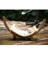 Large 72cm Wooden Cat Hammock Elevated Pet Bed All-Season Mats Puppy Lou... - $34.64