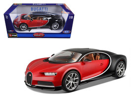 2016 Bugatti Chiron Red with Black 1/18 Diecast Model Car by Bburago - £55.19 GBP