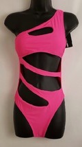 Fashion Nova Sun and Drinks Cut Out One Piece Swimsuit Hot Pink Size S NWT - $23.71