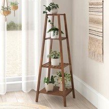 Modern Boho Wooden 4-Shelf Pyramidal Plant Stand - $2,588.64 MXN