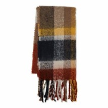 Time And Tru Women&#39;s Blanket Scarf Yellow Plaid  21.5X 73.5 Inches NEW - £14.09 GBP