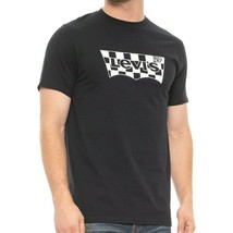 Nwt Levi&#39;s Msrp $28.99 Dubai Check Wing Logo Men&#39;s Black Short Sleeve T-SHIRT S - £9.74 GBP