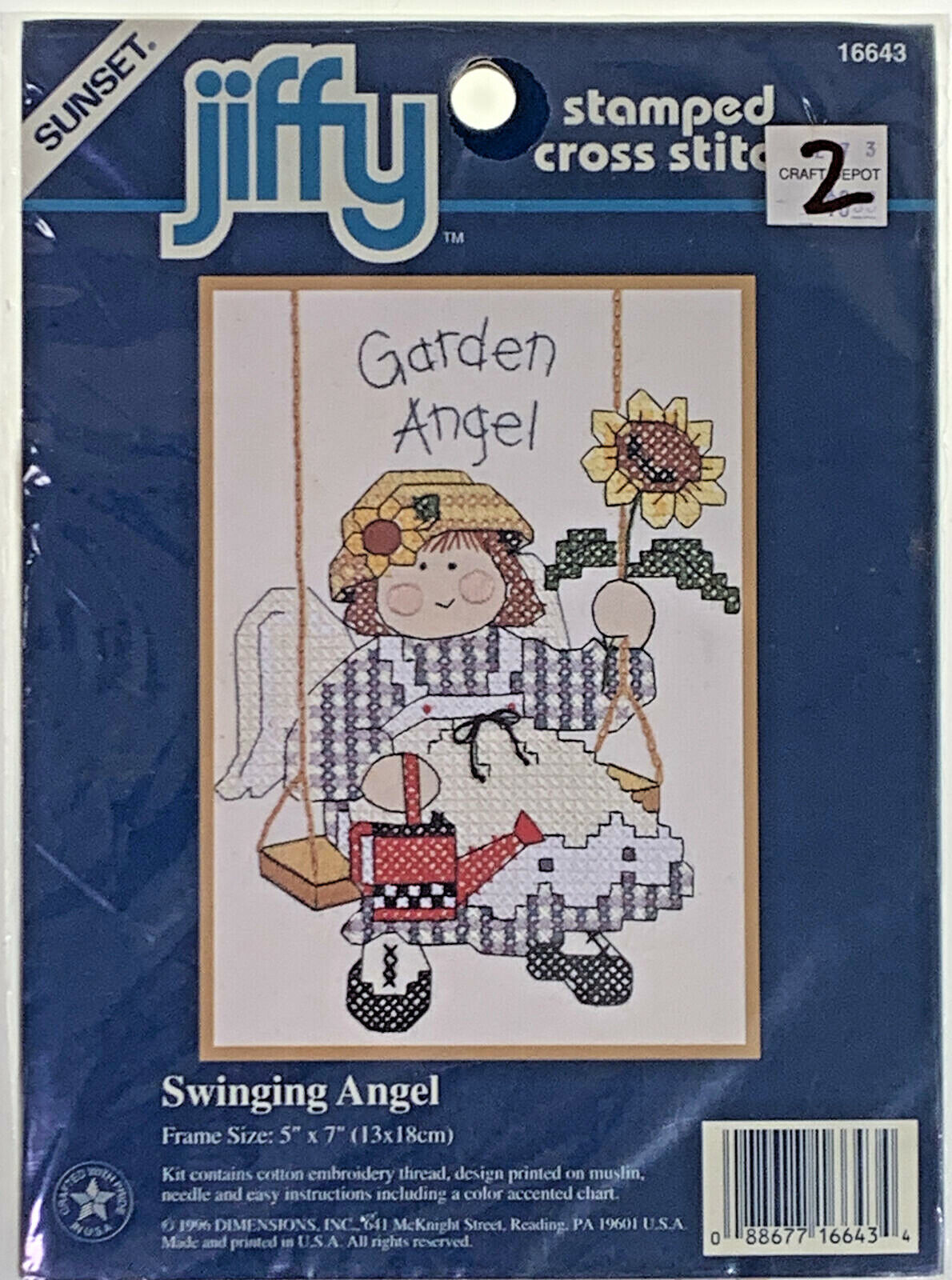 Sunset Swinging Angel Stitch Kit No 16643 Jiffy - $12.75