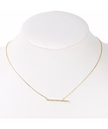 Gold Tone Bar Necklace With Sparkling Crystals - $32.79 CAD