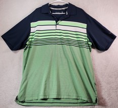 Walter Hagen Polo Shirt Mens Size XL Green Strip Short Sleeve Slit Logo Collared - £9.22 GBP