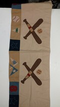 The Company Store Baseball Valance Boys Kids Brown, Red, Blue 15 3/4&quot; x 44&quot; Ex - £6.99 GBP