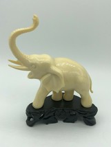 Vintage VITA Hong Kong Plastic Elephant On Stand Trunk Up Good Luck - $14.00