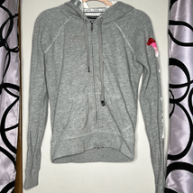 Victorias Secret S Pink Gray Hoodie Full Zip Sweatshirt - £10.75 GBP