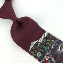 American Traditions Plum Red Santa Golf Christmas Silk Men&#39;s Neck Tie 2-161 New - £15.78 GBP