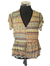 American Rag Cie Blouse Women&#39;s Size Medium Multicolor Knit Lined  Boho Chic SS - £11.07 GBP