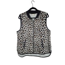 Westbound Women&#39;s Cheetah Print Zip Front Vest Pockets Size XL 100% Cotton - £15.78 GBP