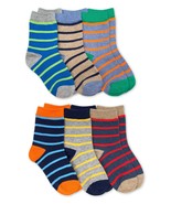 Jefferies Socks Boys School Stripe Pattern Colorful Cotton Knit Crew Ank... - £13.36 GBP