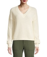 Time And Tru Women&#39;s V-Neck Shaker Sweater XX-LARGE (20) Ivory Cream Color - $31.84 CAD