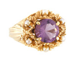 Amethyst Women&#39;s Cluster ring 14kt Yellow Gold 371246 - £275.25 GBP