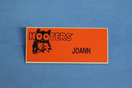 Hooters Restaurant Girl Joann Orange Name Tag W/ Black Letters (Pin) - £11.98 GBP