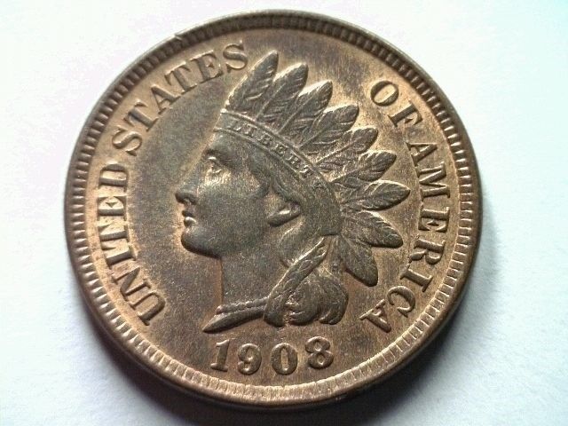 Primary image for 1908 INDIAN CENT PENNY CHOICE UNCIRCULATED / GEM CH. UNC./ GEM RED / BROWN