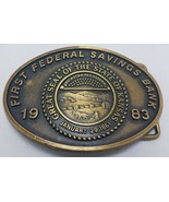 Vintage 1983 First Federal Savings Bank of Newton Kansas Belt Buckle Lim... - $10.84