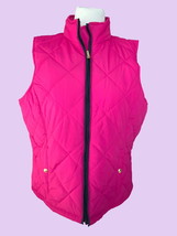 Ralph Lauren pink sleeveless quilted full zip mock neck pockets vest NEW... - $72.42