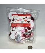 Approx 175 pc Heart Foam Stickers Scrapbooking 3D Valentine&#39;s Glitter As... - £5.55 GBP