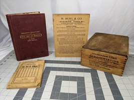 H Hueg &amp; Co Art of Baking Book Treatise Cardboard Patterns Wood Box - $99.95