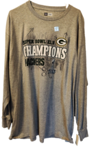Green Bay Packers Gray Long Sleeve T-Shirt Super Bowl XLV New W/Tag 2XL - £14.46 GBP