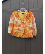 Simon Chang Women’s Size 4 Blazer Orange, Yellow &amp; White Vintage - $67.68 CAD