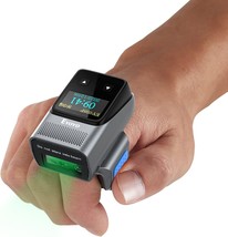 Wearable Ring Barcode Scanner With Display, Mini 2D Qr Bluetooth Wireless Finger - £114.29 GBP