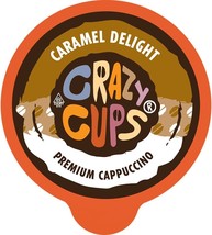Crazy Cups Caramel Delight Premium Cappuccino Coffee 22 to 110 Kcups Pic... - £23.17 GBP+