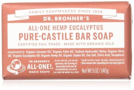 Dr. Bronner&#39;s, Soap Bar Hemp Eucalyptus FT, 5 Ounce - £17.57 GBP