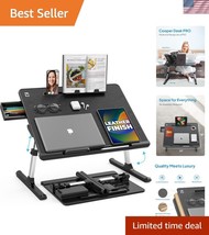 Midnight Black Portable Lap Desk - Height Adjustable for Ultimate Comfort - $104.99