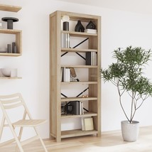 7-Tier Bookcase 80x30x200 cm Solid Wood Acacia - £135.27 GBP