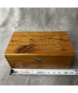 Handmade Wooden Tongue &amp; Groove Jewelry Box, Flower Design &amp; Mirror Vintage - $21.49