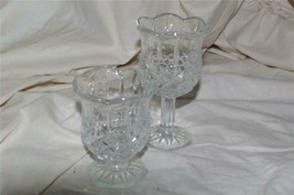 Home Interiors &amp; Gifts 2 Piece Stemmed Glass Candle Holder Set 1122-BD H... - $9.00
