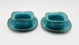 Southern Living at Home Tuscan Collection Tidbit Bowls Saucer Set/2 Turq... - $24.99