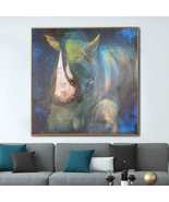 Extra Large Original Abstract Rhino Paintings on Canvas Oil Painting | R... - £305.44 GBP