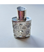 ANTIQUE LHM MEXICAN 925 STERLING SILVER PERFUME SCENT BOTTLE FLORAL MOFIT - $1,371.66 MXN