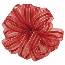 Offray Ilissa Sheer Satin Craft Ribbon, 5/8&quot; x 25 Yards, Red/Opal - £7.73 GBP