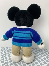 Disney Store Cast Member Mickey Mouse 12&quot; Plush Blue Sweater Vintage 1990s - £11.64 GBP