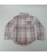 Levi&#39;s Girls Button Up Pink Gray Flannel Shirt Medium 8 NWT $40 - £11.68 GBP